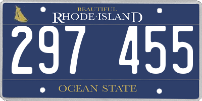 RI license plate 297455