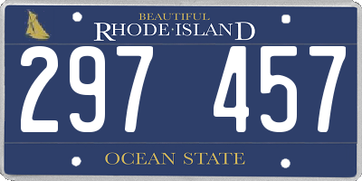 RI license plate 297457