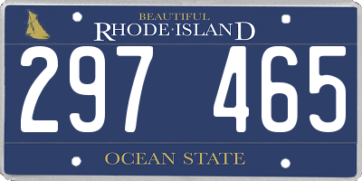 RI license plate 297465
