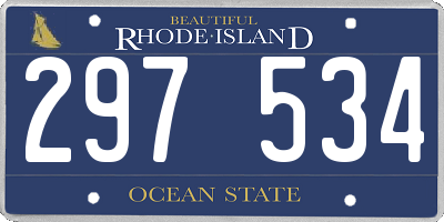 RI license plate 297534