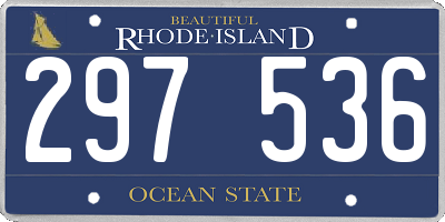 RI license plate 297536