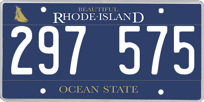 RI license plate 297575