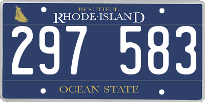 RI license plate 297583