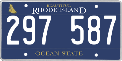 RI license plate 297587