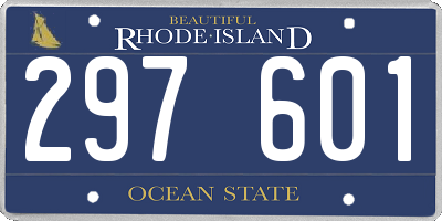 RI license plate 297601