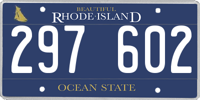 RI license plate 297602