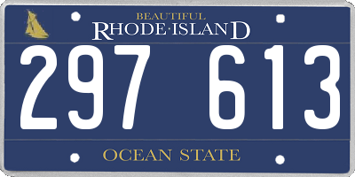 RI license plate 297613