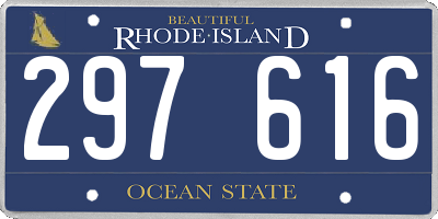 RI license plate 297616