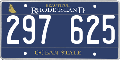 RI license plate 297625