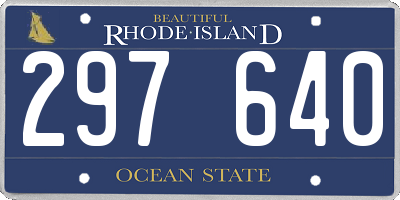RI license plate 297640