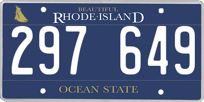 RI license plate 297649