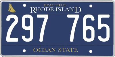 RI license plate 297765