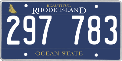 RI license plate 297783