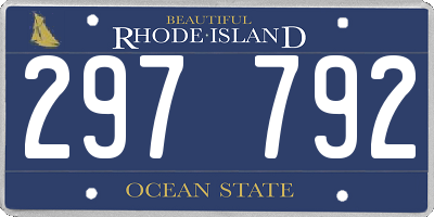 RI license plate 297792