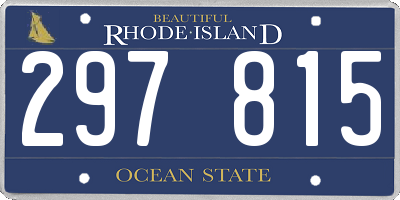 RI license plate 297815