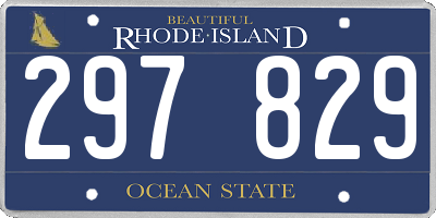RI license plate 297829