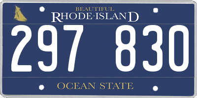 RI license plate 297830