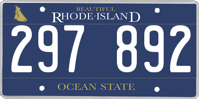 RI license plate 297892