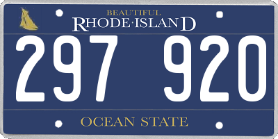 RI license plate 297920