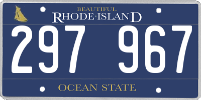 RI license plate 297967