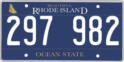 RI license plate 297982