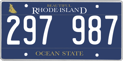 RI license plate 297987