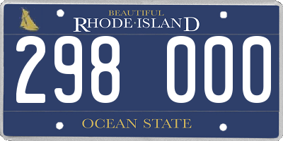 RI license plate 298000