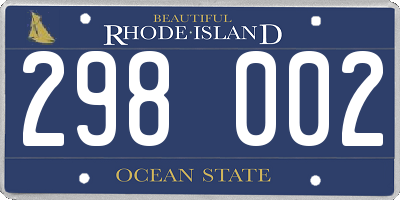 RI license plate 298002