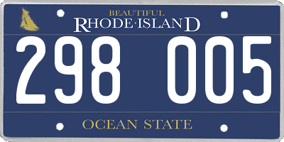 RI license plate 298005