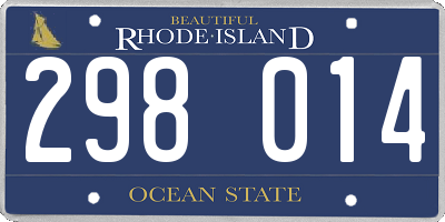 RI license plate 298014