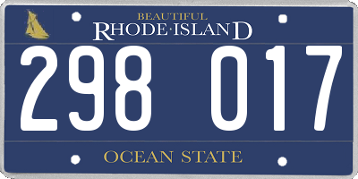 RI license plate 298017