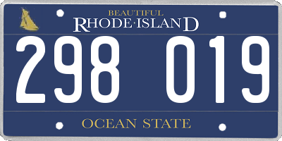 RI license plate 298019