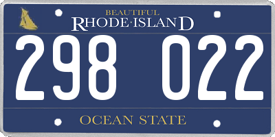 RI license plate 298022