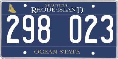 RI license plate 298023