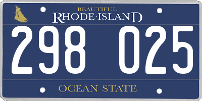 RI license plate 298025