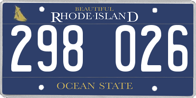 RI license plate 298026