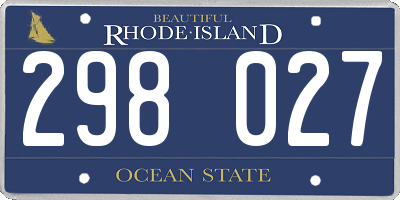 RI license plate 298027