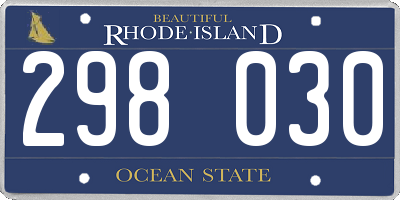RI license plate 298030