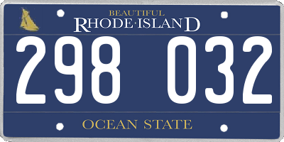 RI license plate 298032