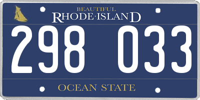 RI license plate 298033
