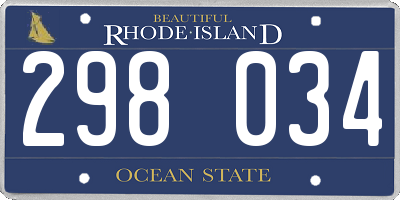 RI license plate 298034