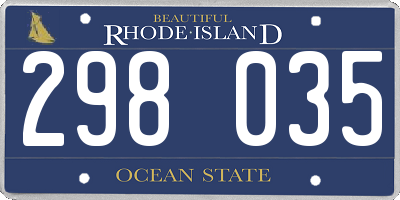 RI license plate 298035
