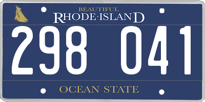 RI license plate 298041
