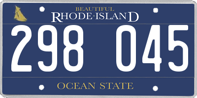 RI license plate 298045
