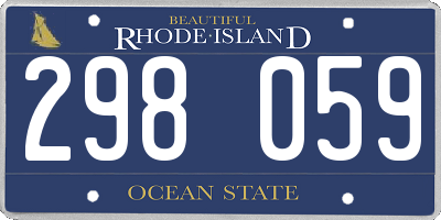 RI license plate 298059