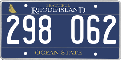 RI license plate 298062