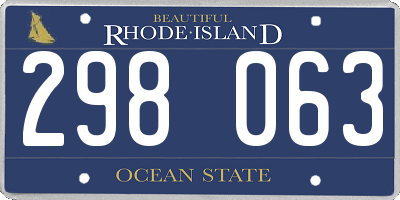 RI license plate 298063