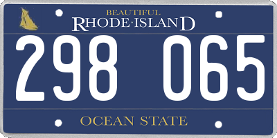 RI license plate 298065
