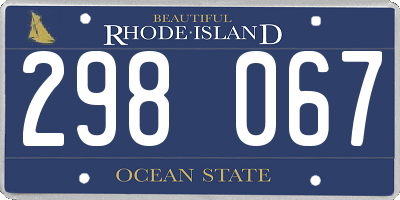 RI license plate 298067
