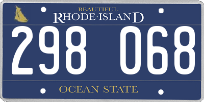 RI license plate 298068